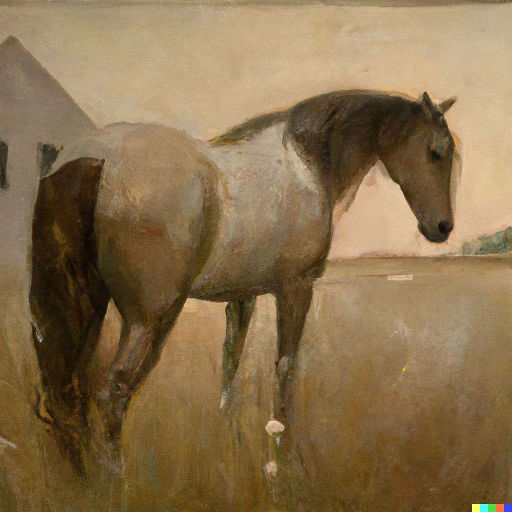 a horse, painting by Andrew Newell Wyeth